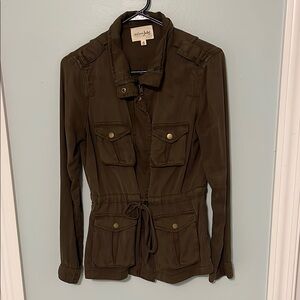Maison Jules Green Utility Jacket with Belted Waist